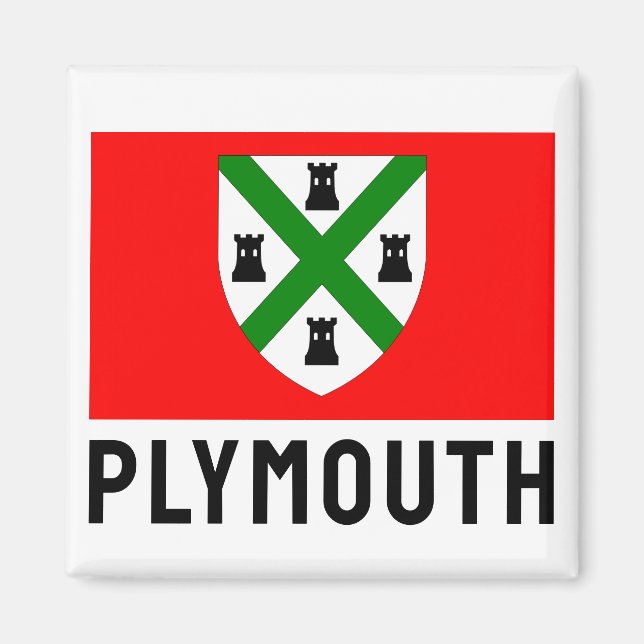 Imã Bandeira de Plymouth (Inglaterra) (Frente)