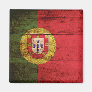 Imã Bandeira de Portugal na grão de madeira velha