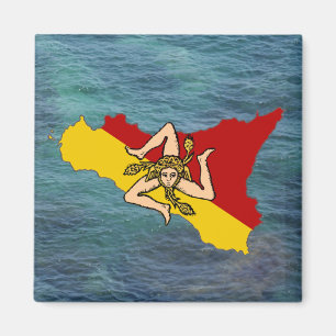 Imã Bandeira de Sicília & ímã da ilha
