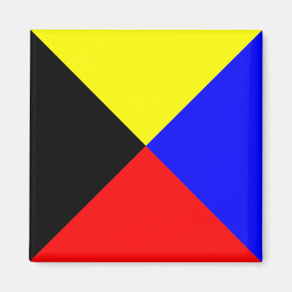 Imã Bandeira de Sinalização Marítima ICS Zulu Quadrada