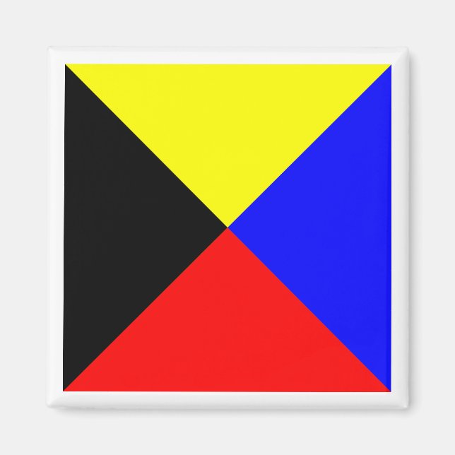Imã Bandeira de Sinalização Marítima Internacional ZUL (Frente)