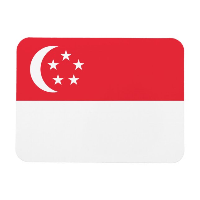 Ímã Bandeira de Singapura (Horizontal)