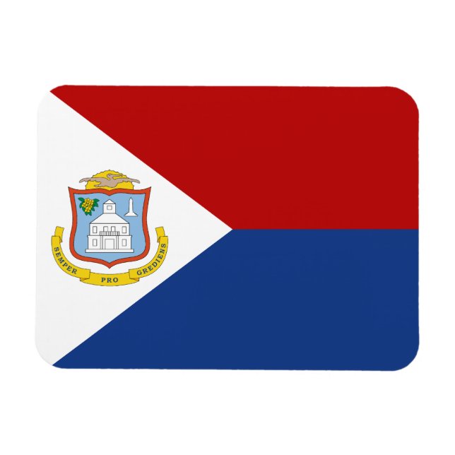 Ímã Bandeira de Sint Maarten (Horizontal)