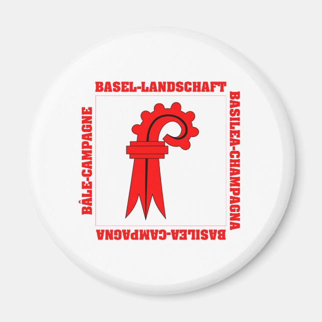 Imã Bandeira de Suiça Landschaft de Basileia (Frente)