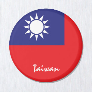 Imã Bandeira de Taiwan e Ásia - fãs de viagem/esport