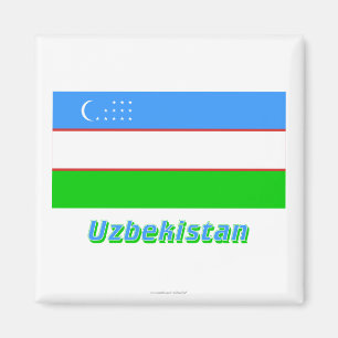Imã Bandeira de Uzbekistan com nome