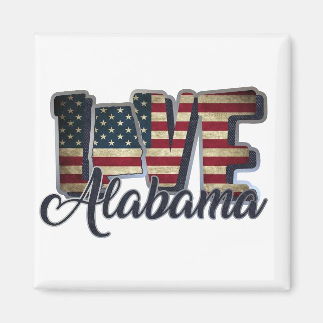 Imã bandeira do Alabama (Frente)