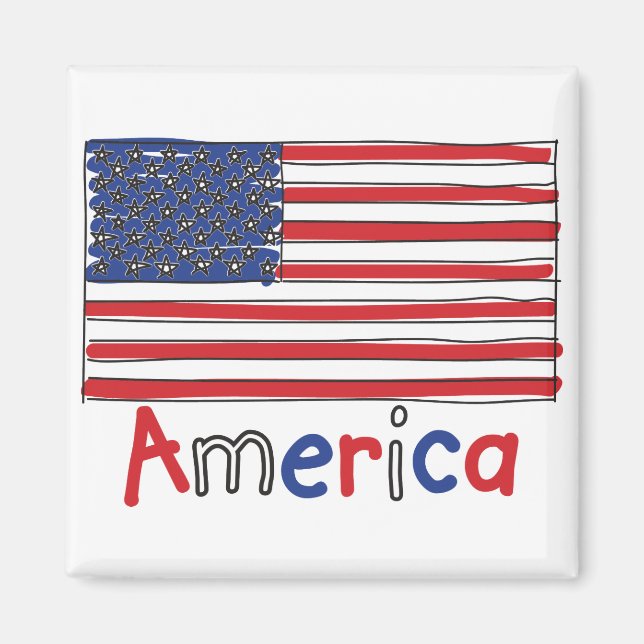 Imã Bandeira do American USA KIDS (Frente)