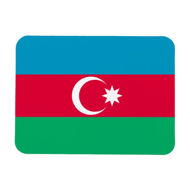 Ímã Bandeira do Azerbaijão Patriótico (Horizontal)