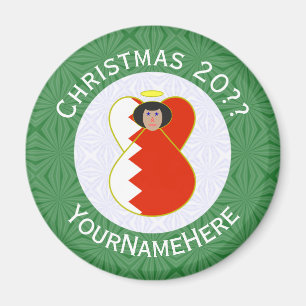 Imã Bandeira do Bahrein Anjo Natal Personalizado