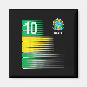 Imã Bandeira do Brasil Número 10 Brasil Futebol Homens