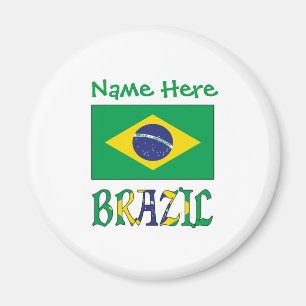 Imã Bandeira do Brasil Personalizada