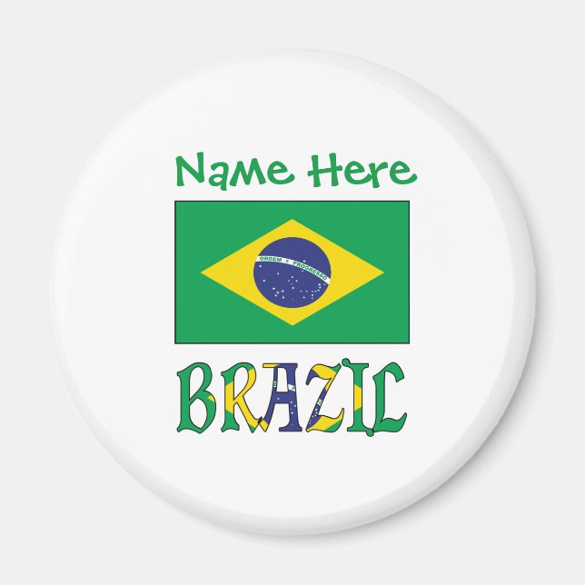 Imã Bandeira do Brasil Personalizada  (Frente)