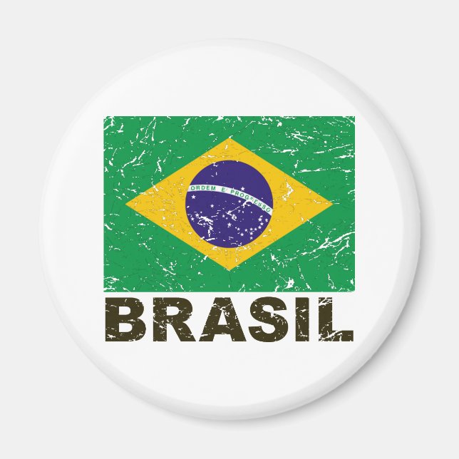 Imã Bandeira do Brasil Vintage (Frente)