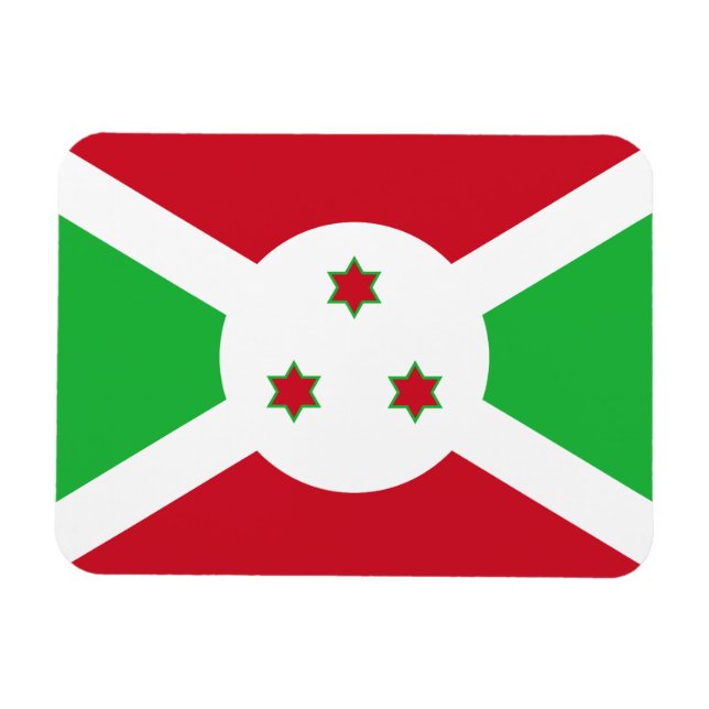Ímã Bandeira do Burundi Patriótico (Horizontal)