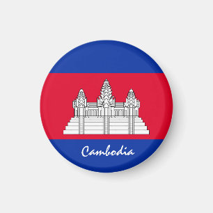 Imã Bandeira do Camboja e Ásia - fãs de viagem/espor