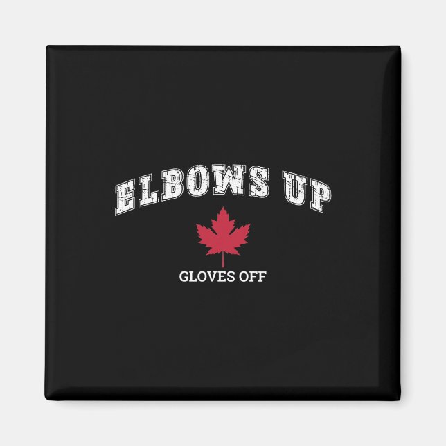 Imã Bandeira do Canadá de hóquei divertido com cotovel (Frente)