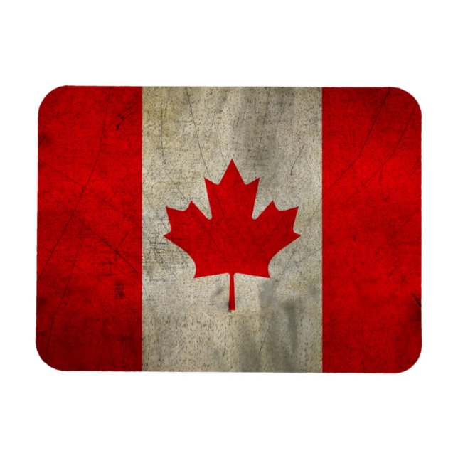 Ímã Bandeira do Canadá em Grunge (Horizontal)