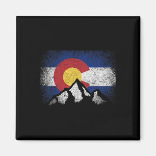 Imã Bandeira do Colorado Montanha Esqui Presente de In
