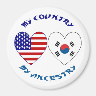 Imã Bandeira do Coração da Coreia do Sul EUA Herança