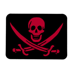 Ímã Bandeira do Crânio e Espadas Pirata do Calico Jack