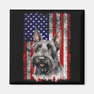 Imã Bandeira do Dia 4 de Julho para Amantes do Cão Ter