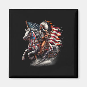 Imã Bandeira do Dia Americano Indiano do Cavalo Andand