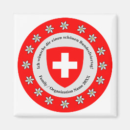Imã Bandeira do Dia Nacional Suíço Edelweiss