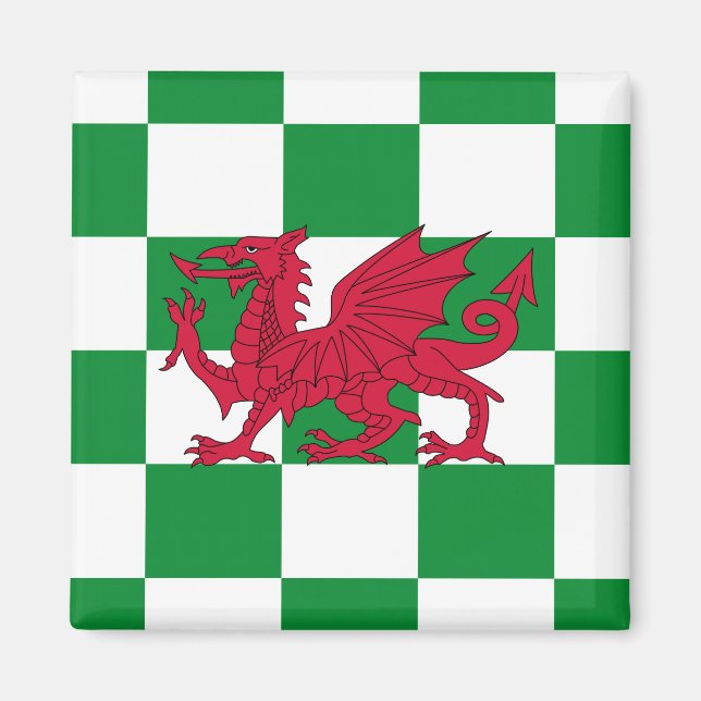 Imã Bandeira do Dragão Céltico Vermelho Místico do Paí (Frente)