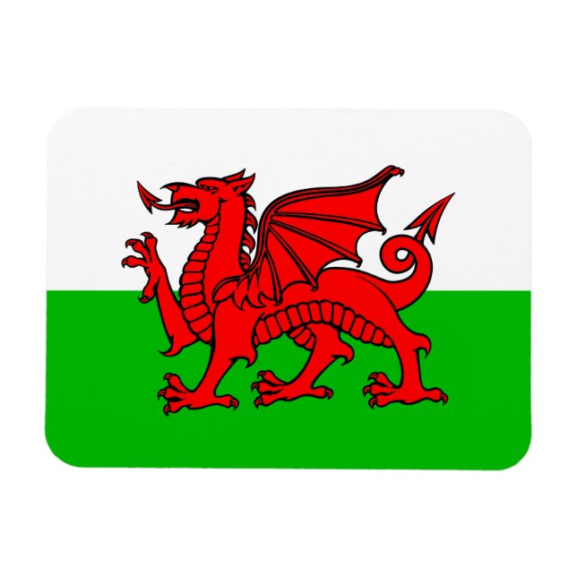 Ímã Bandeira do Dragão Vermelho Galês (Horizontal)