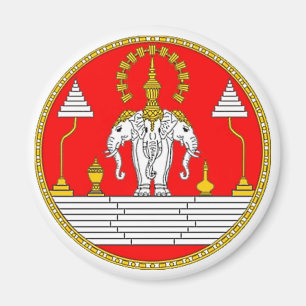 IMÃ BANDEIRA DO ELEFANTE PRINCIPAL DE LAOS TRÊS