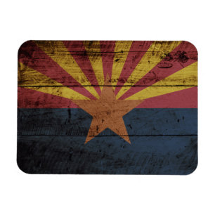 Ímã Bandeira do estado da arizona na grão de madeira