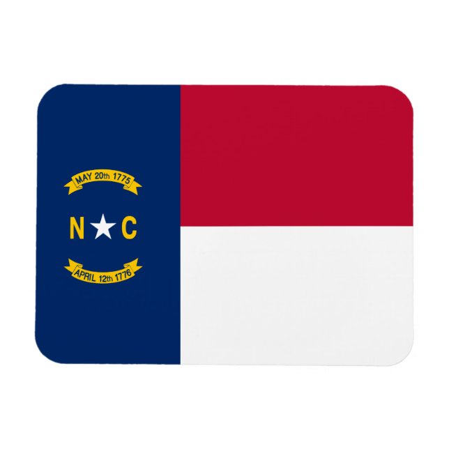 Ímã Bandeira do Estado da Carolina do Norte (Horizontal)