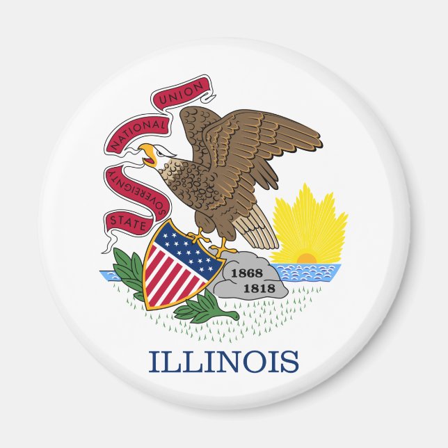 Imã Bandeira do Estado de Illinois (Frente)