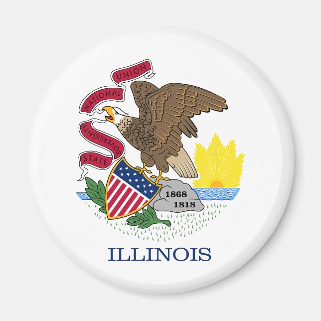 Imã Bandeira do Estado de Illinois (Frente)