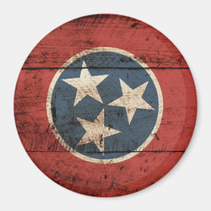 Imã Bandeira do estado de Tennessee na grão de madeir