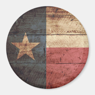 Imã Bandeira do estado de Texas na grão de madeira