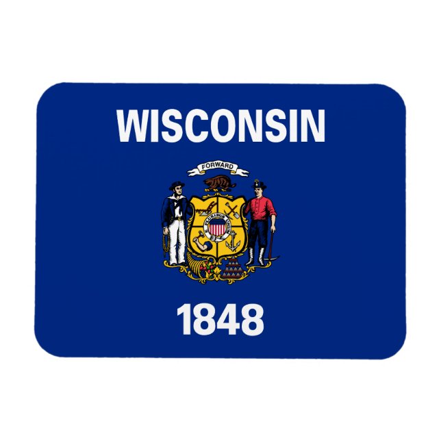 Ímã Bandeira do Estado de Wisconsin (Horizontal)