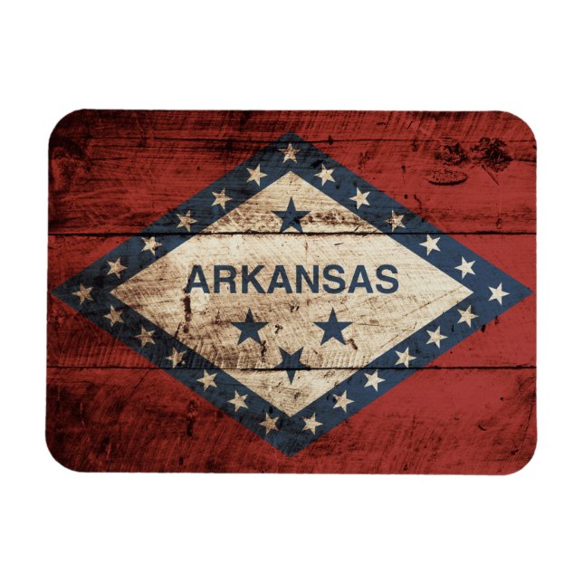 Ímã Bandeira do Estado do Arkansas no Velho Grão de Ma (Horizontal)