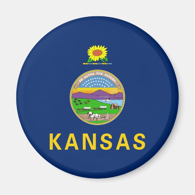 Imã Bandeira do Estado do Kansas (Frente)