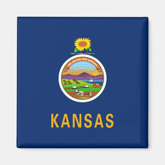 Imã Bandeira do Estado do Kansas (Frente)