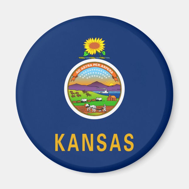 Imã Bandeira do Estado do Kansas (Frente)