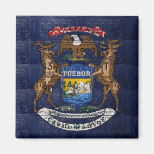 Imã Bandeira do Estado do Michigan em Placas de Licenç