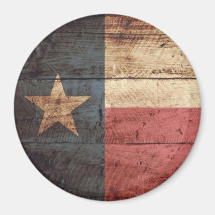 Imã Bandeira do Estado do Texas em grão de madeira vel