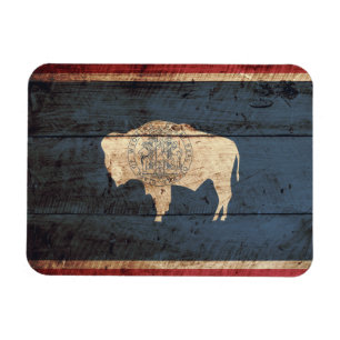 Ímã Bandeira do Estado do Wyoming no Velho Grão de Ma