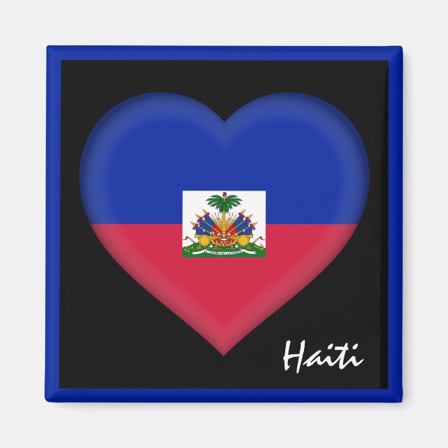 Imã Bandeira do Haiti e Heart Haiti feriado/esportes (Frente)