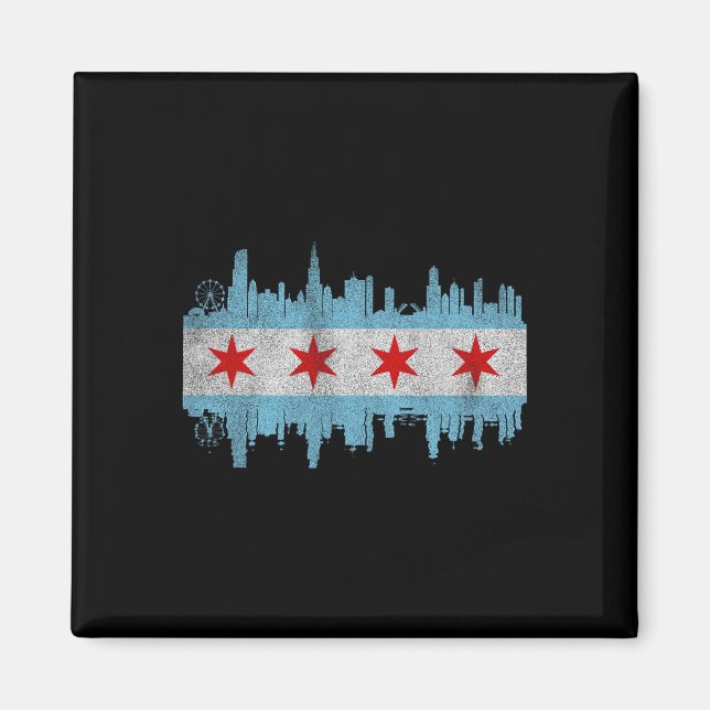 Imã Bandeira do Horizonte de Chicago - Cidade de Chica (Frente)