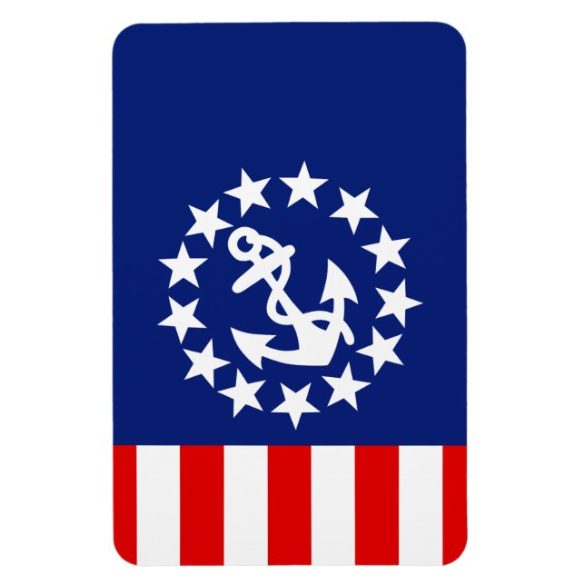 Ímã Bandeira do iate americano náutico fica na Marina (Vertical)