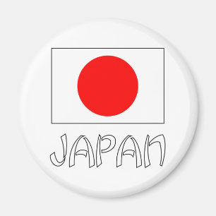 Imã Bandeira do Japão & Palavra Branca