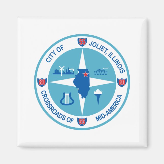 Imã Bandeira do Joliet (Illinois) (Frente)